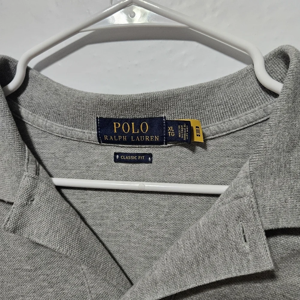 Ralph Lauren Polo Shirt Mens XL Gray Green Pony Golf Casual Short Sleeve